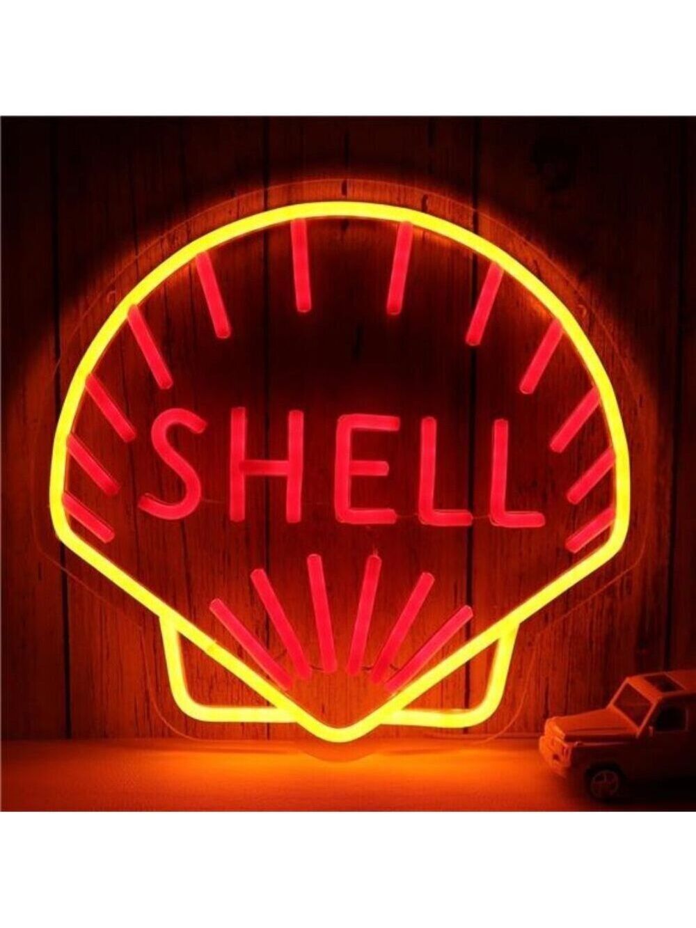 Shell Oil Logo LED Neon Sign Garage Shop Decor Man Cave Bar Mechanic Gear Head